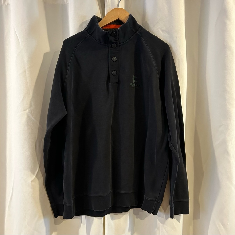 BARBOUR Essential Sweat Half Snap Navy Mens Size XL‎ Pullover